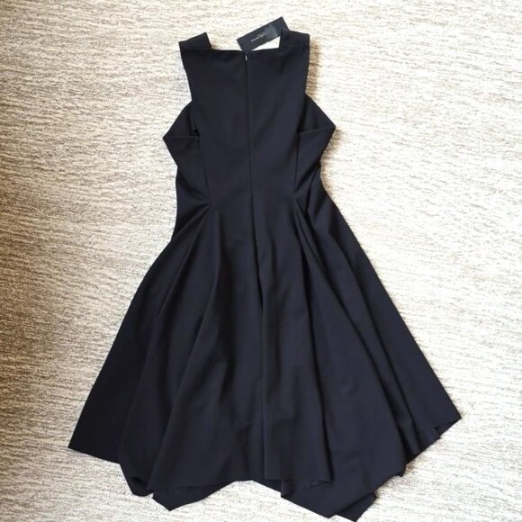 Donna Karan Women's Square-Neck Asymmetric-Hem Dress Black Size 8 - Picture 7 of 8